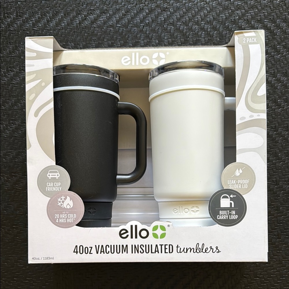 Ello Black and White Insulated Tumblers